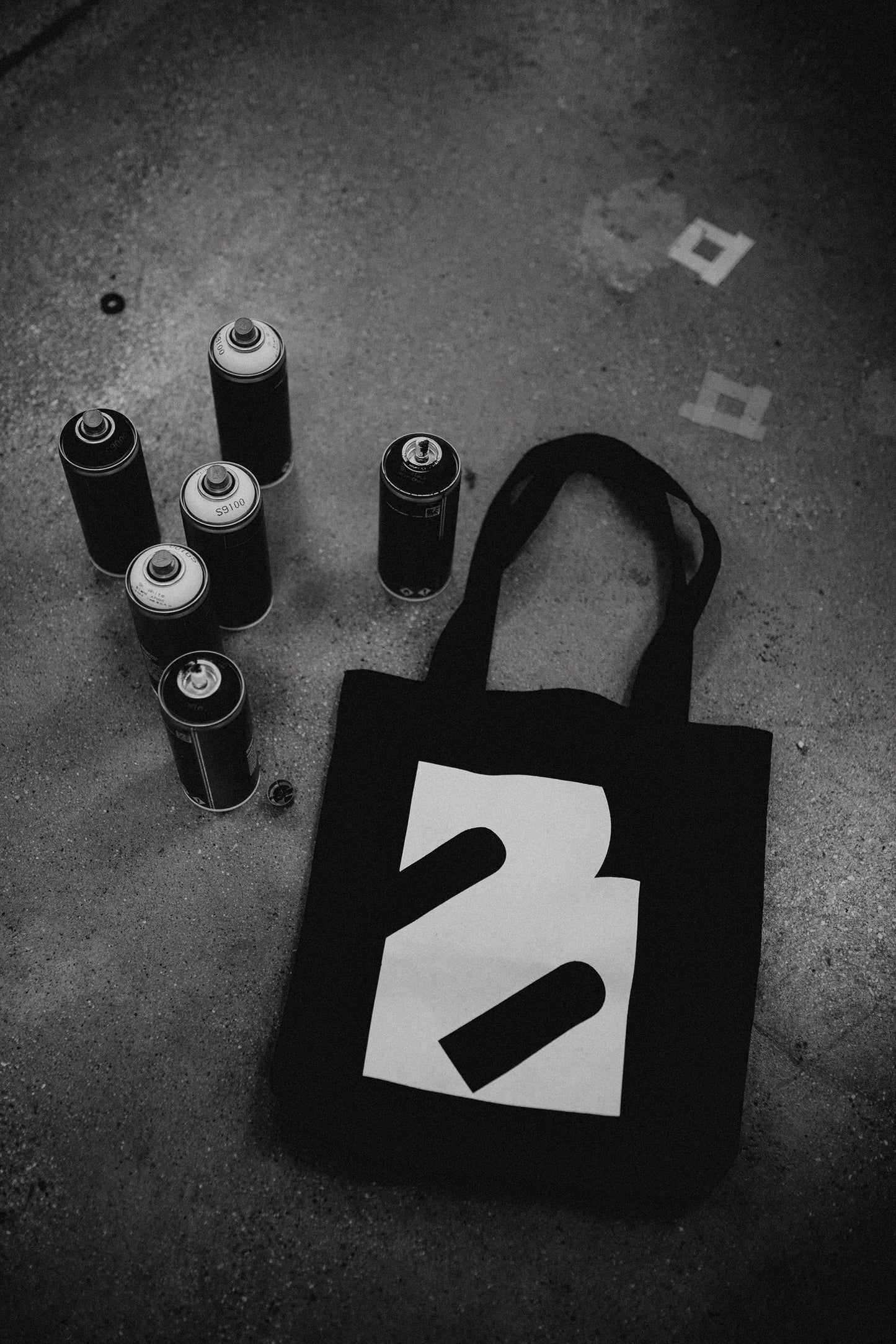 Abstract Letter B – Tote Bag schwarz